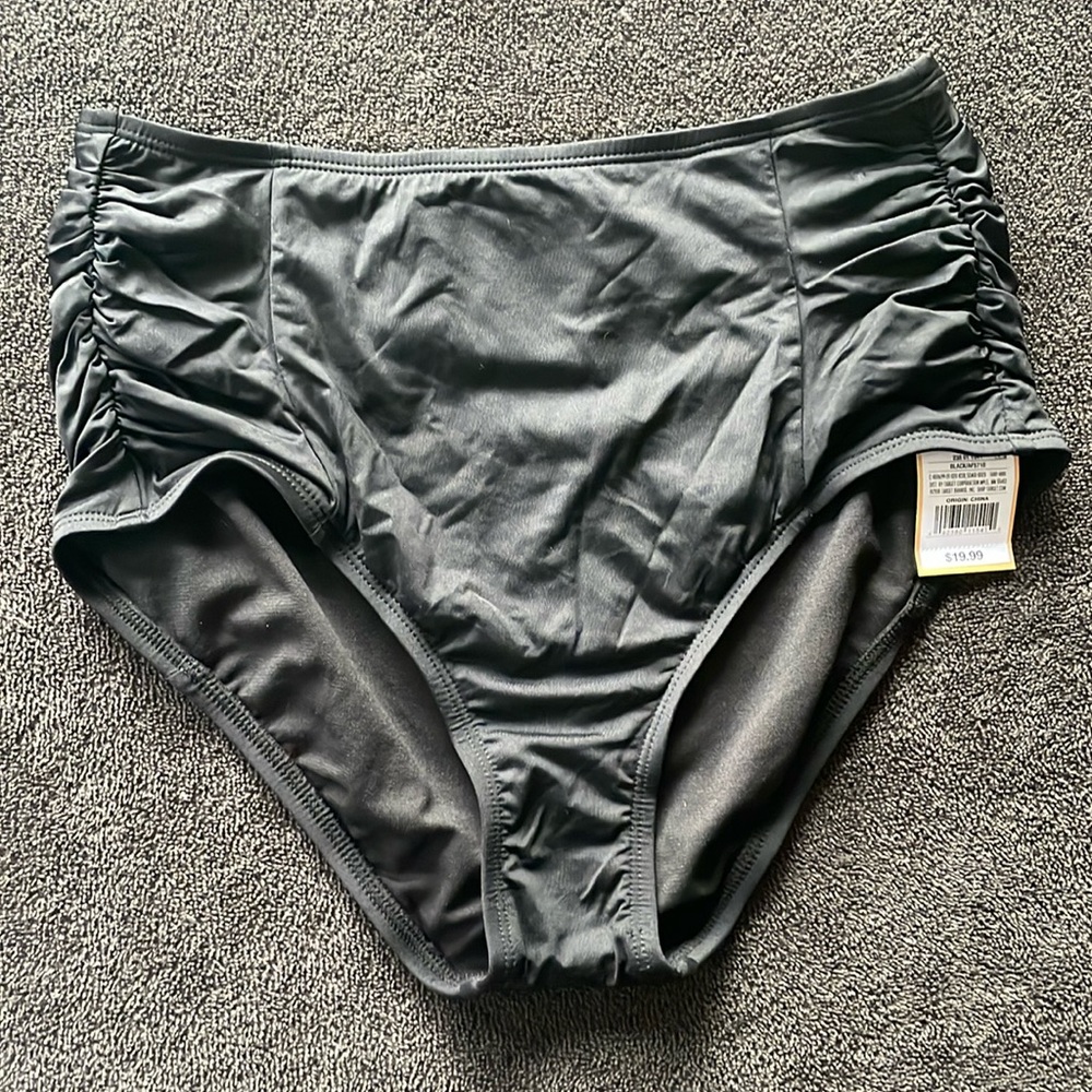 Brand new with tags black high waist high coverage bikini bottom from Kona Sol